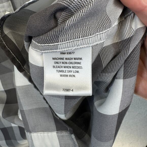 Claiborne Easy Care Shirt Mens Size L Check Cotton Blend Short Sleeve Button Up - Picture 3 of 10